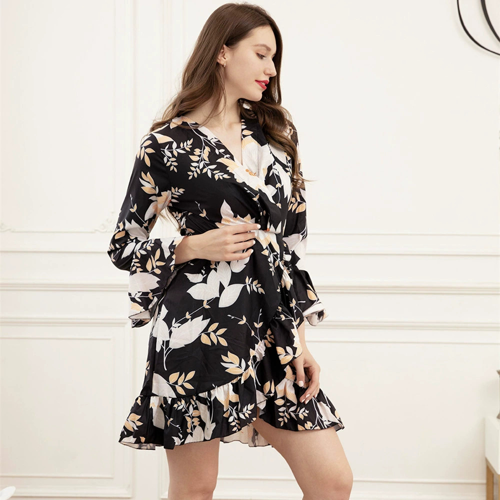 ZARA Sexy Printed Beach Party Long Sleeve Mini Dress